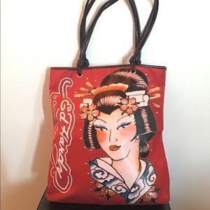 Ed Hardy Red Geisha Tote Bag Christian Audigier